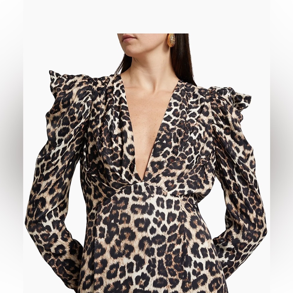 Farm Rio Leopard Print Long Sleeve Dress‎ - Picture 4 of 8